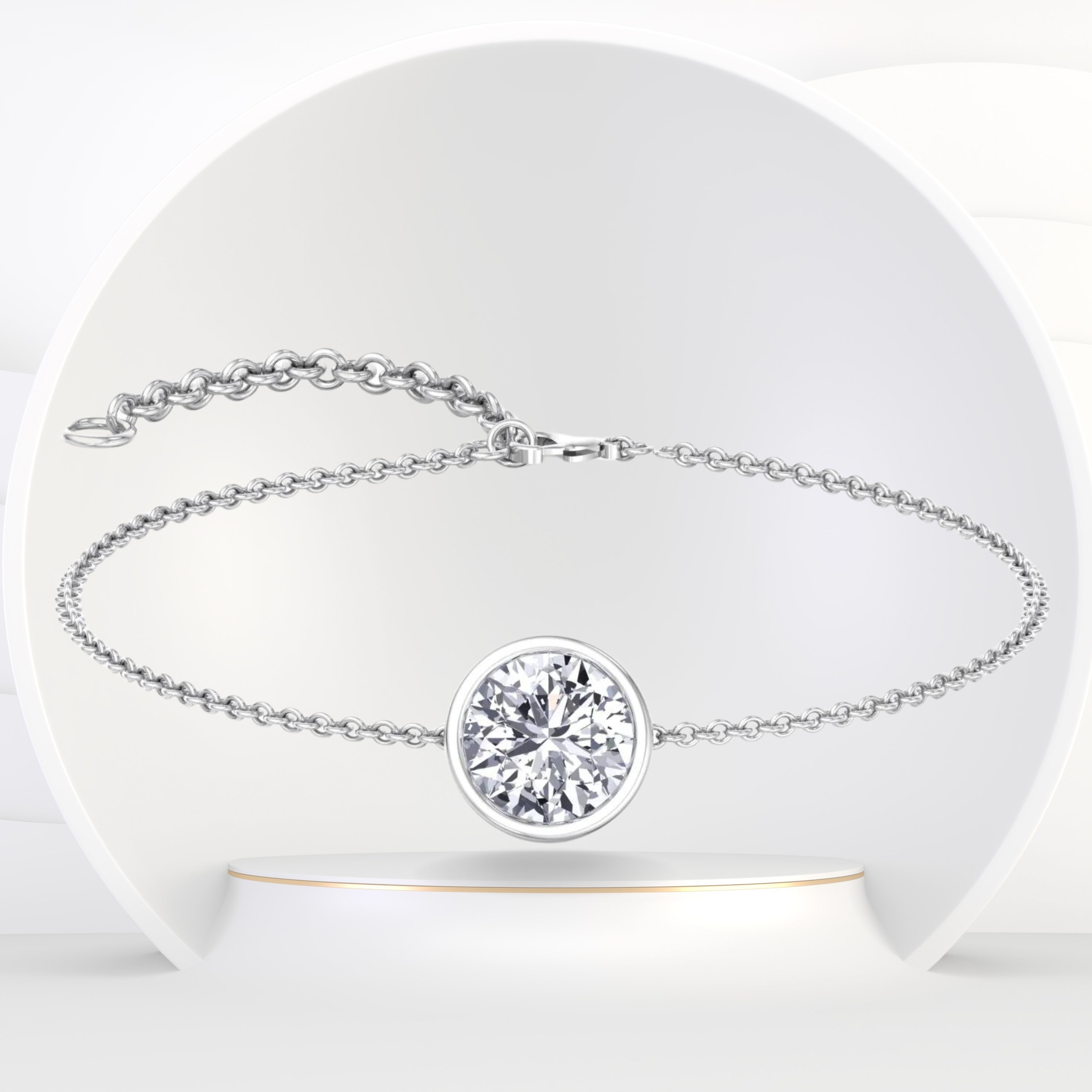 Solitaire Bracelet in White Gold - JD SOLITAIRE