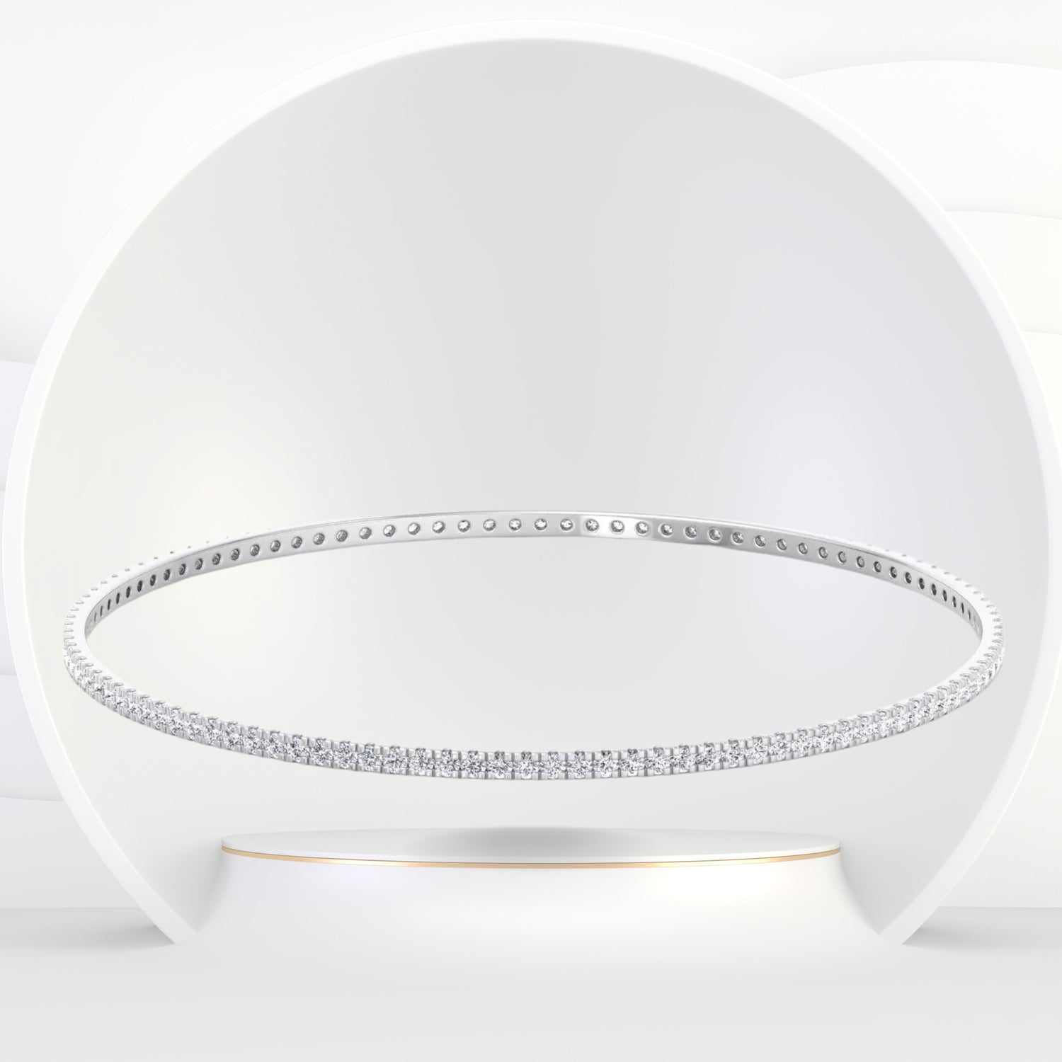 Round Cut Natural Diamond Bangle - Gem Jewelers Co