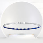 Aurora - Flexible Natural Blue Sapphire Bangle in 14K Solid Gold - Gem Jewelers Co