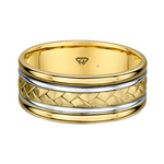 Men's Two Tone Braided and Cable Solid Gold Band YG 2