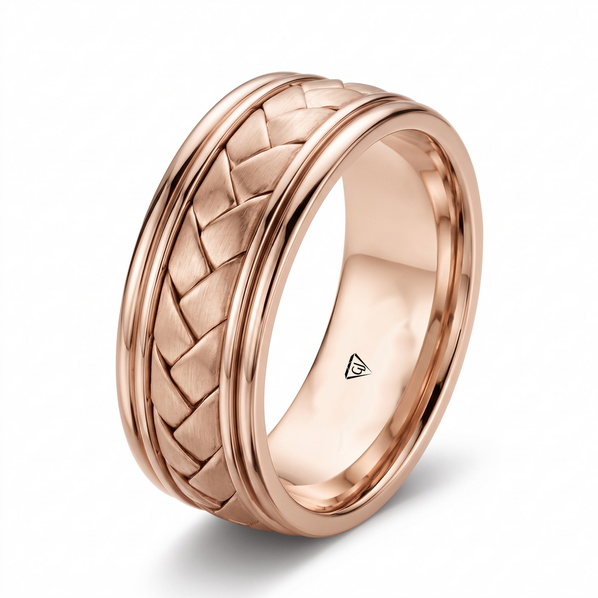 Braided Samoan Style Men's Solid Gold Band RG