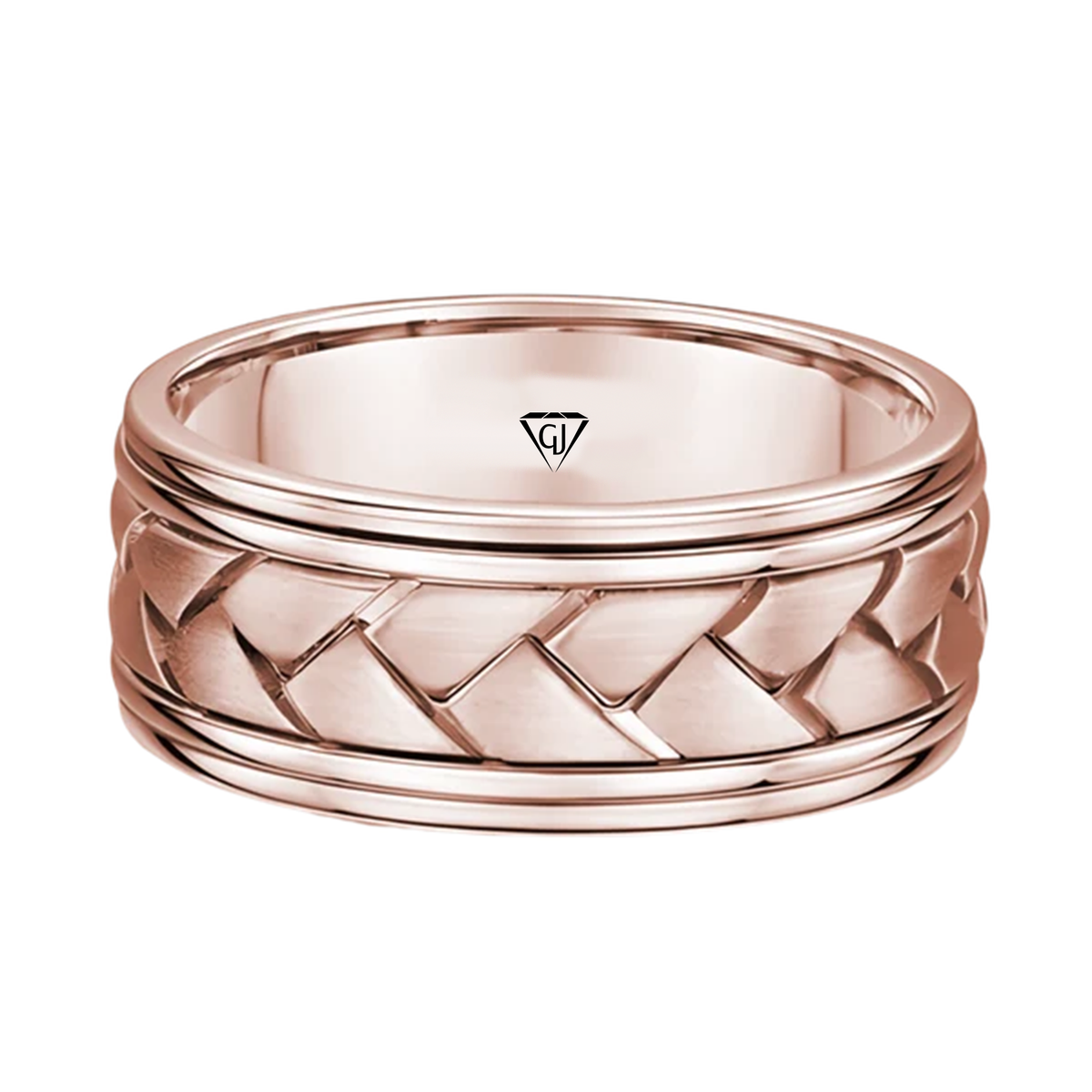Braided Samoan Style Men's Solid Gold Band RG 2