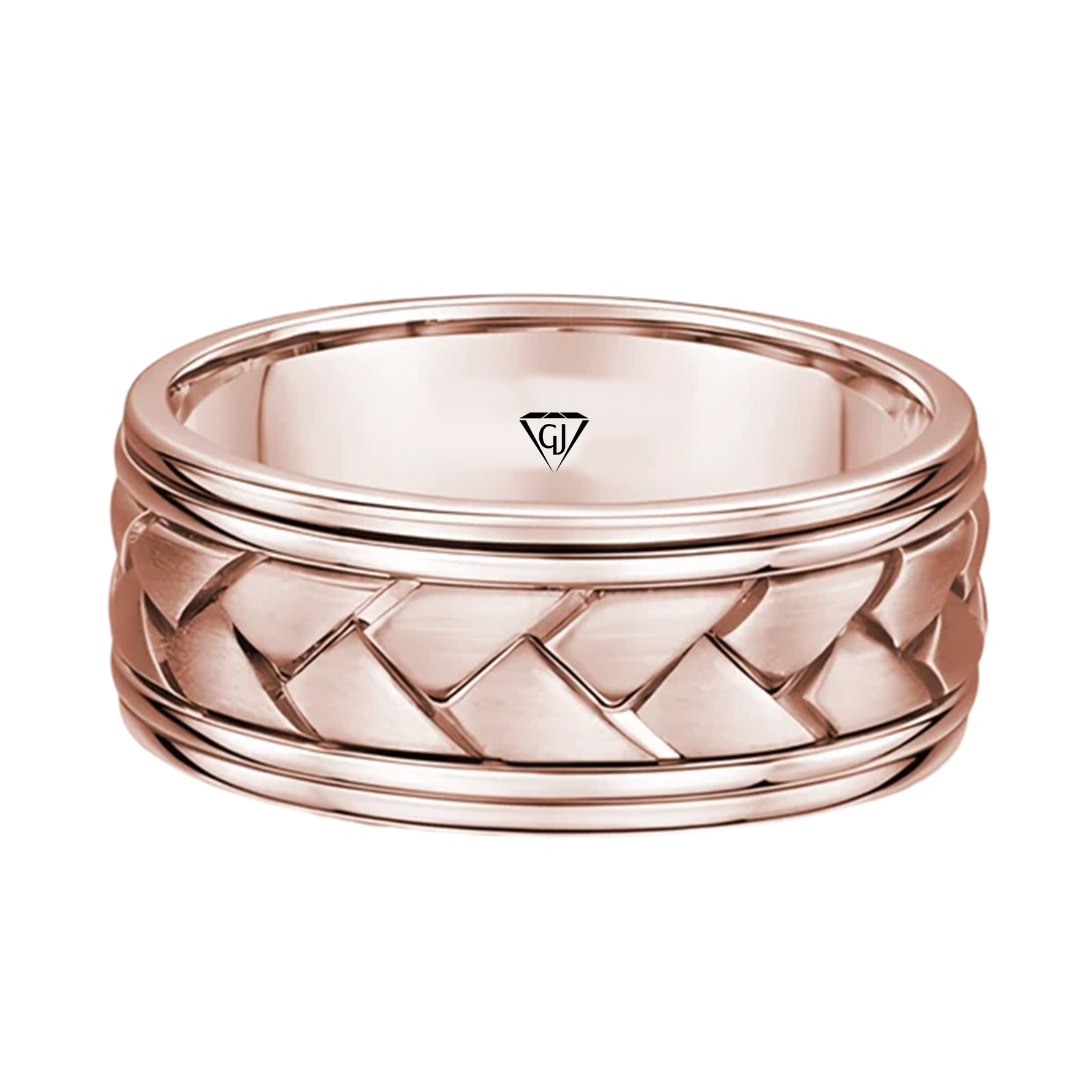 Braided Samoan Style Men's Solid Gold Band RG 2