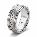 Braided Samoan Style Men's Solid Gold Band WG