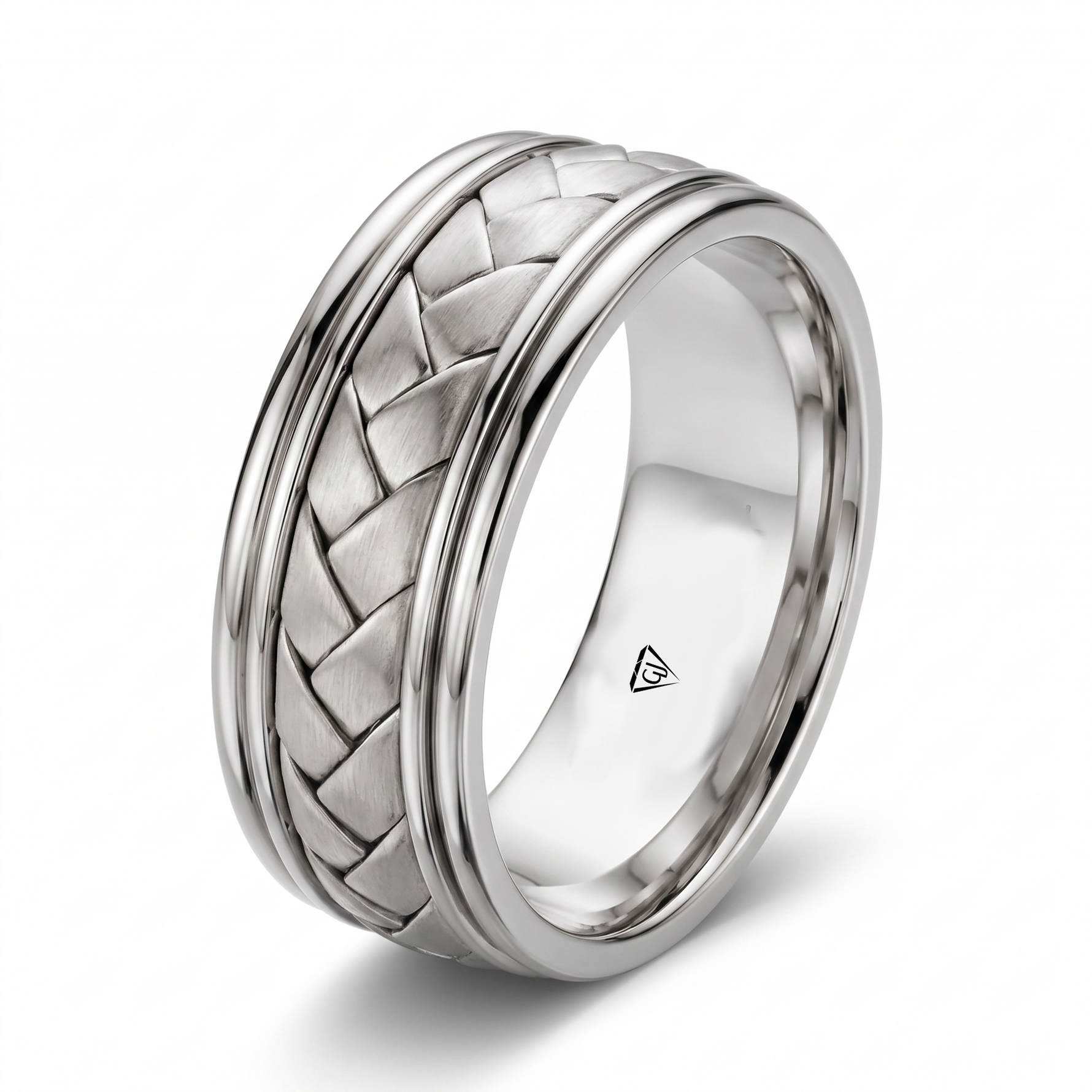 Braided Samoan Style Men's Solid Gold Band WG