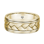 Braided Samoan Style Men's Solid Gold Band YG2