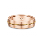 Center Rope Accent Men's Solid Gold Band RG 2