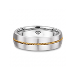 Center Rope Accent Men's Solid Gold Band WG 2