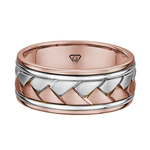 Classic Two-Tone Braided Solid Gold Band RG