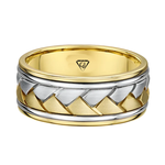 Classic Two-Tone Braided Solid Gold Band YG 2