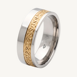 Two-Tone Celtic Knot Men's Solid Gold Band
