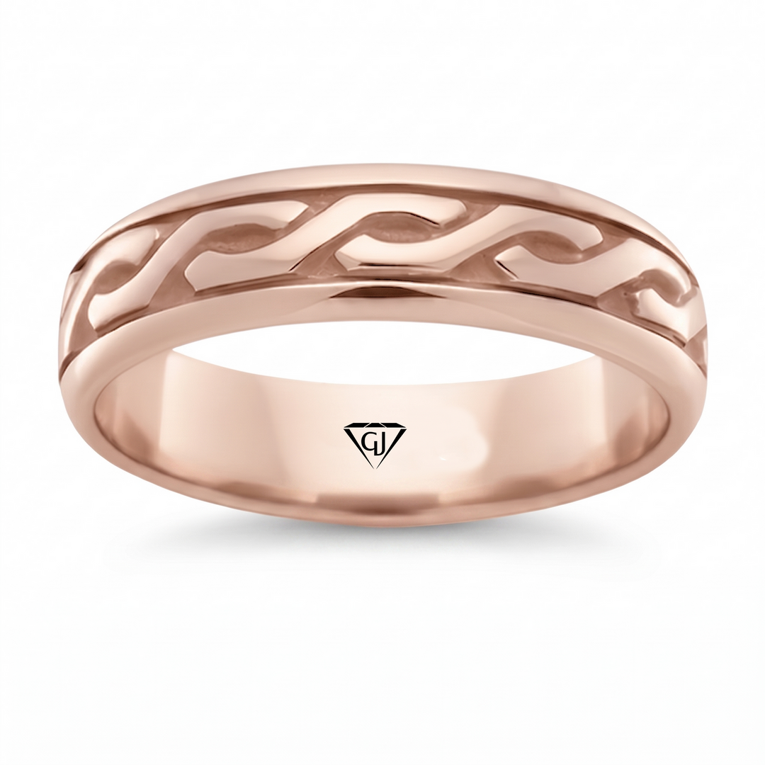 Men's Eternal Twist Style Solid Gold Band RG 2