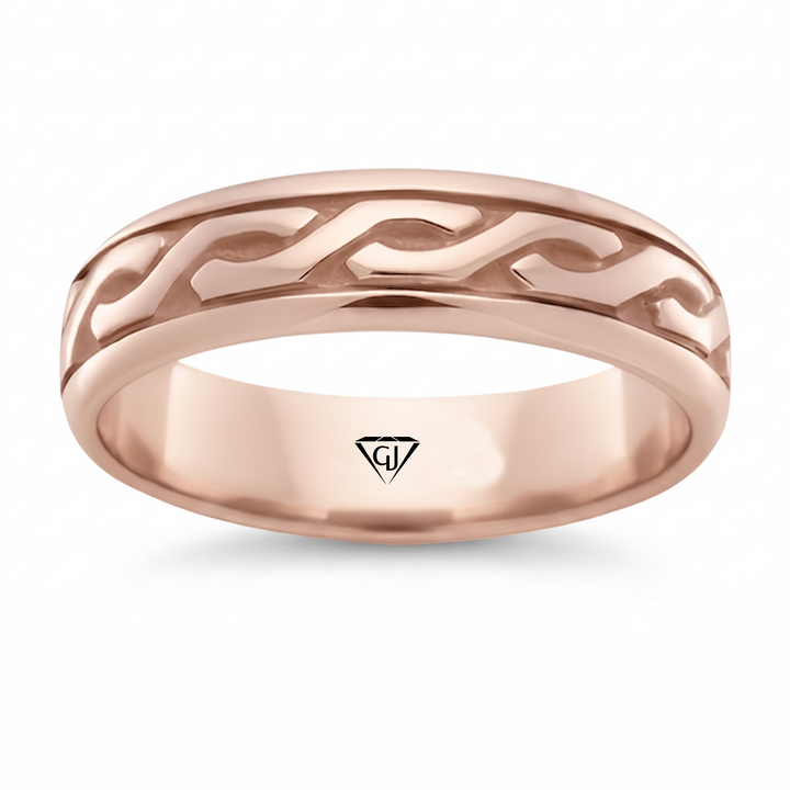 Men's Eternal Twist Style Solid Gold Band RG 2