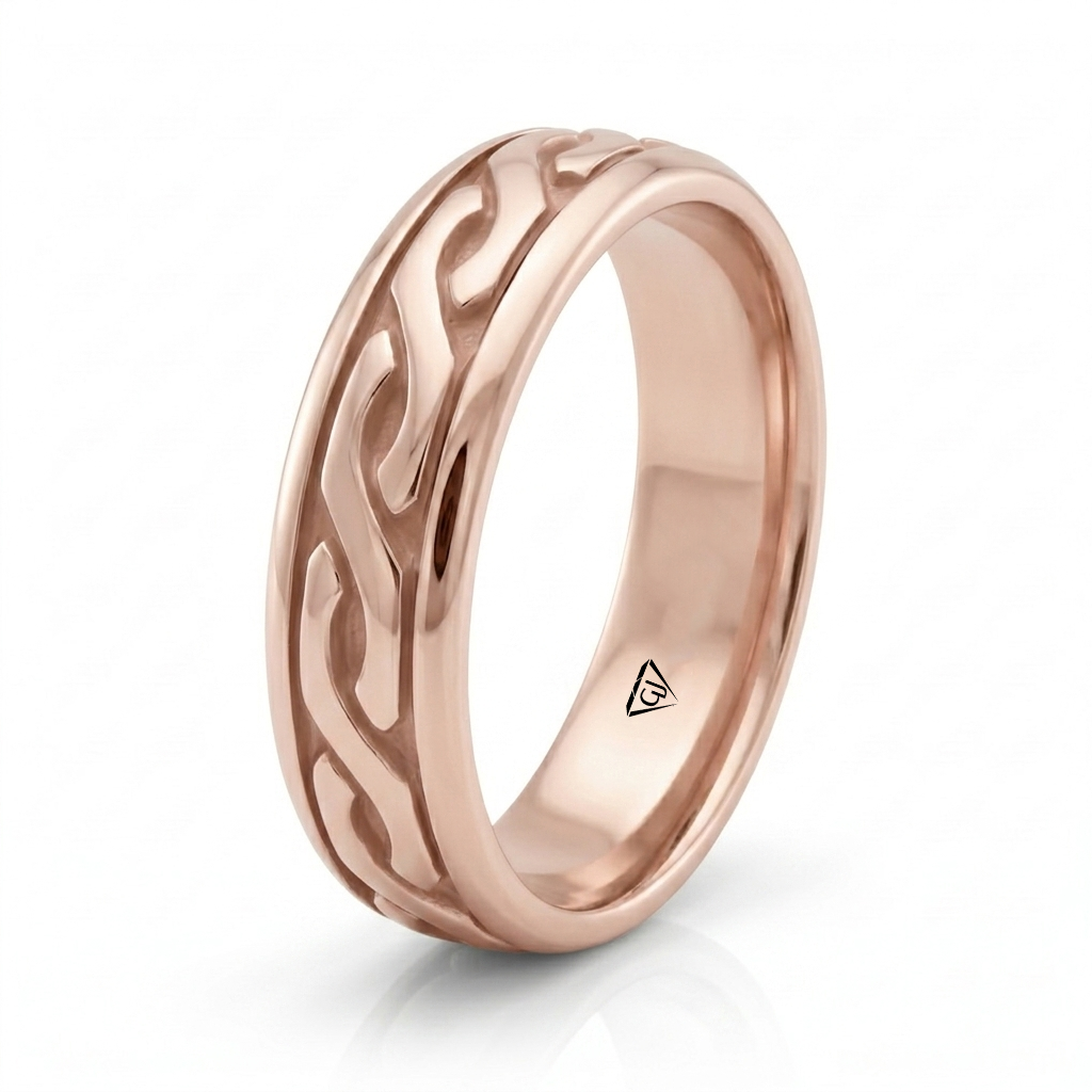 Men's Eternal Twist Style Solid Gold Band RG
