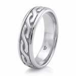 Men's Eternal Twist Style Solid Gold Band WG