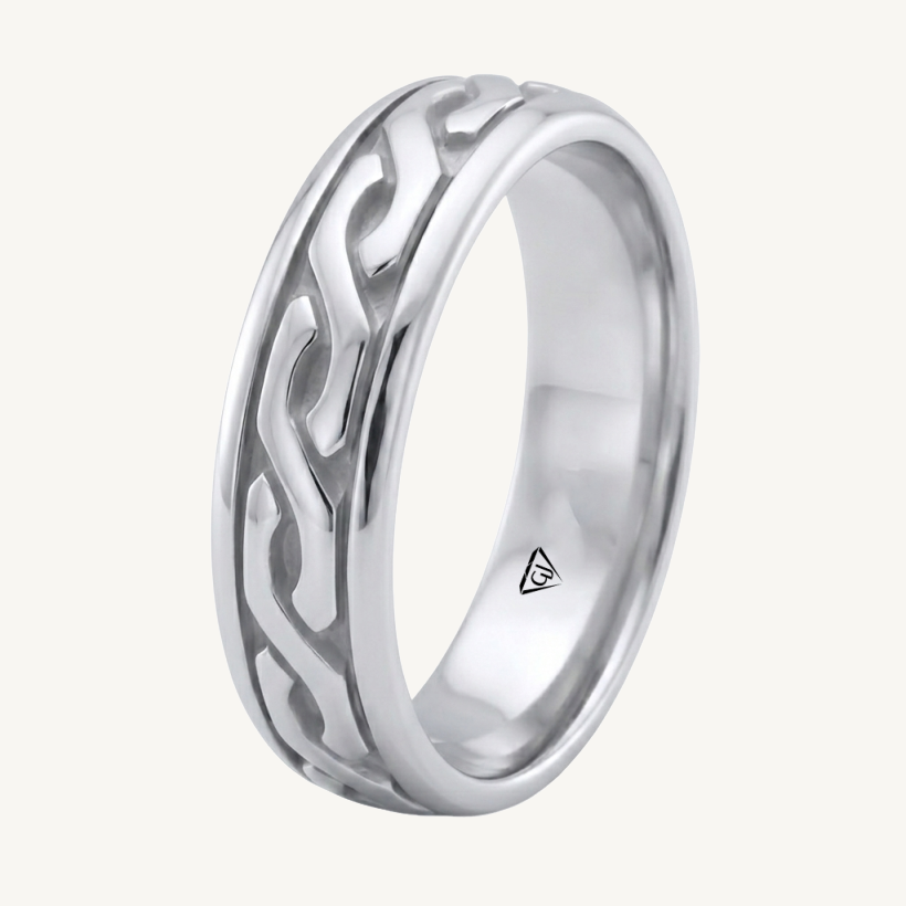 Men's Eternal Twist Style Solid Gold Band