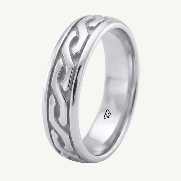 Men's Eternal Twist Style Solid Gold Band