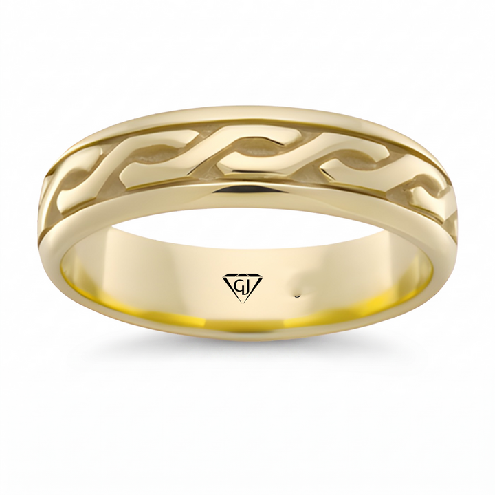 Men's Eternal Twist Style Solid Gold Band YG 2