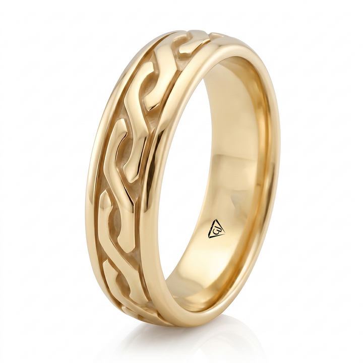 Men's Eternal Twist Style Solid Gold Band YG