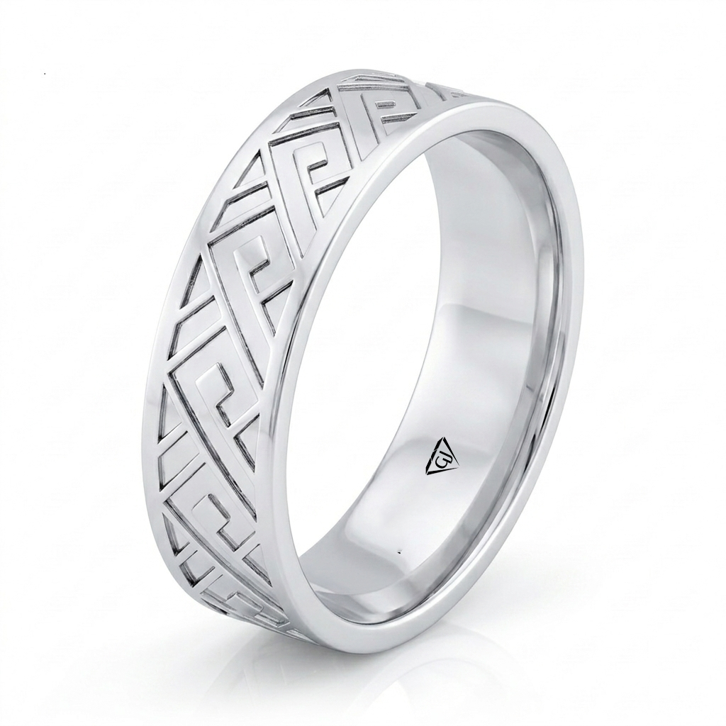 Inner Spirit Style Men's Solid Gold Band WG