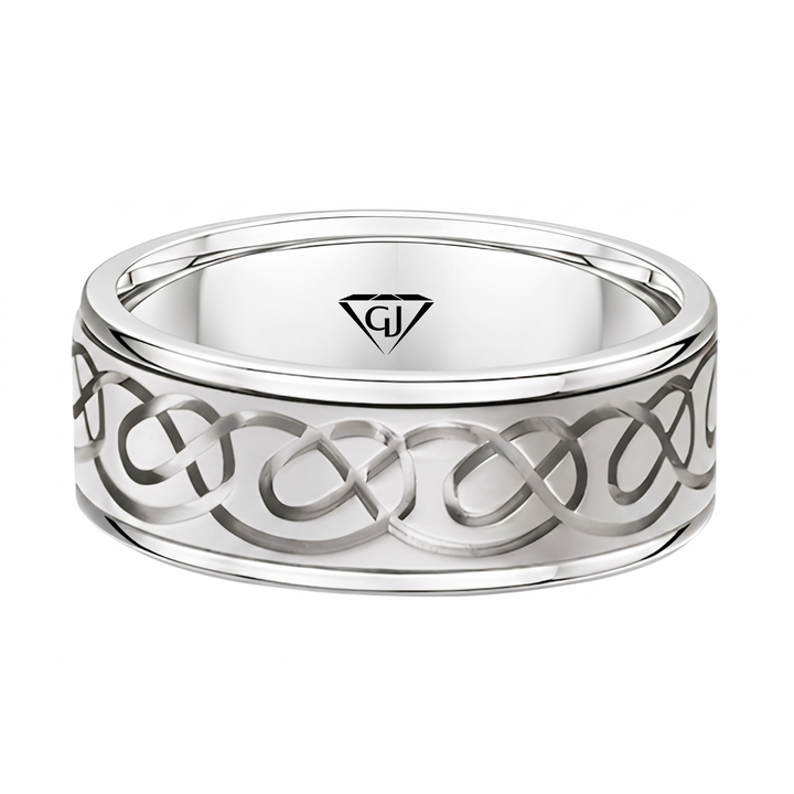 Men's Celtic Carved Solid Gold Band