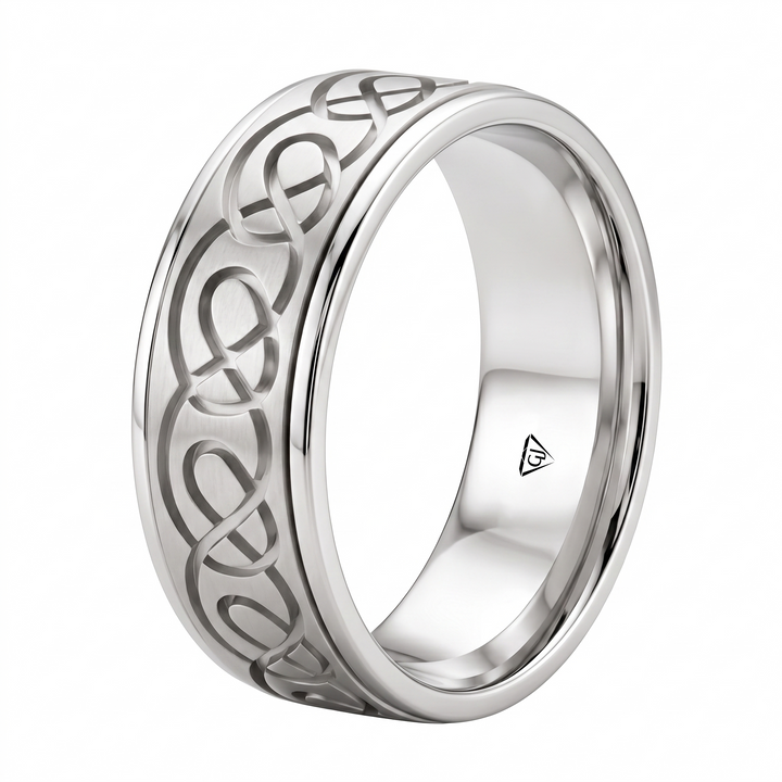 Men's Celtic Carved Solid Gold Band