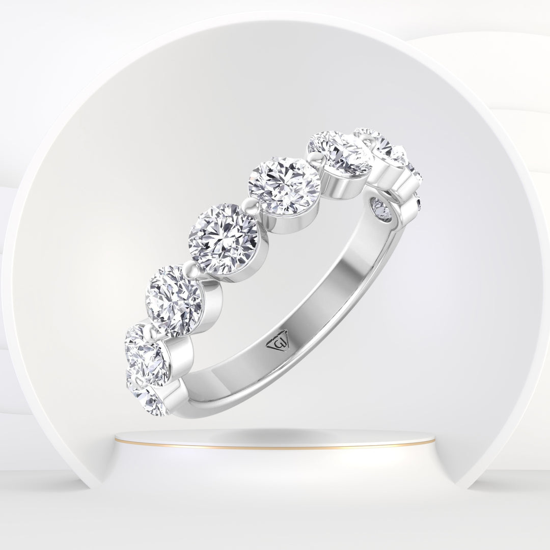Chester - Floating Natural Diamond Semi Eternity Band - Gem Jewelers Co
