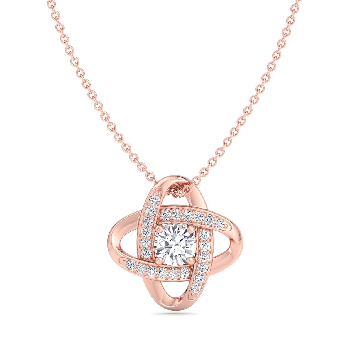 Colette - Infinity Diamond Solitaire Pendant Rose Gold