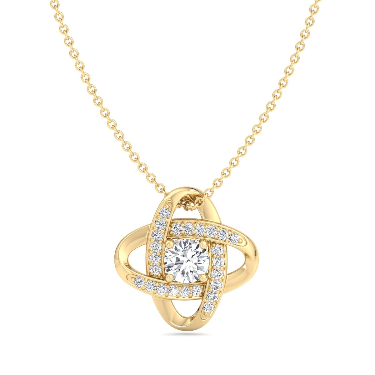 Colette - Infinity Diamond Solitaire Pendant Yellow Gold