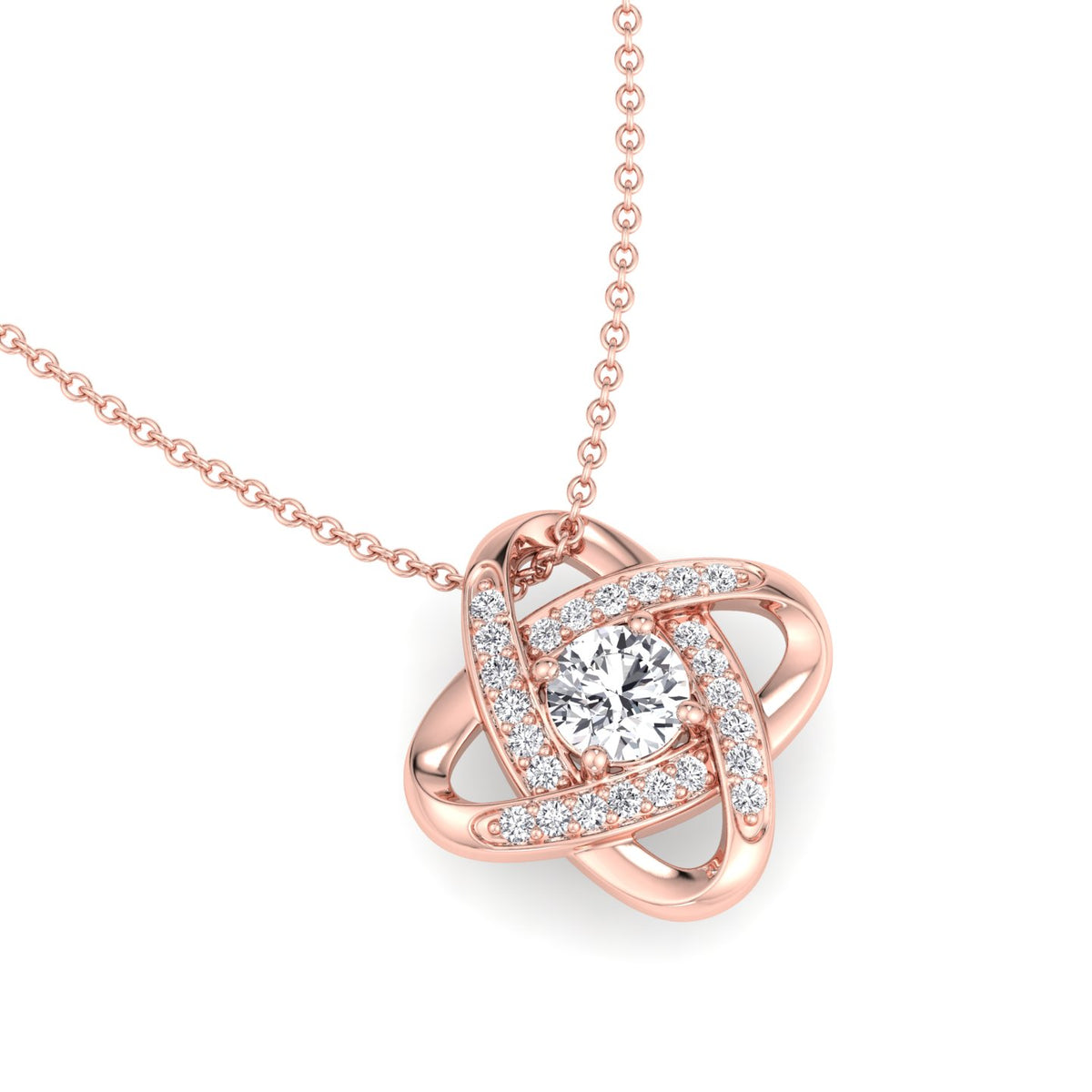 Colette - Rose Gold Infinity Diamond Solitaire Pendant 