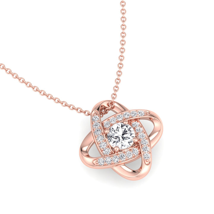 Colette - Rose Gold Infinity Diamond Solitaire Pendant 