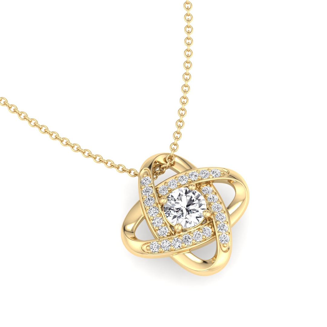 Colette - Yellow Gold Infinity Diamond Solitaire Pendant 