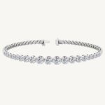 Graduated Natural Diamond Crown Prong Tennis Bracelet