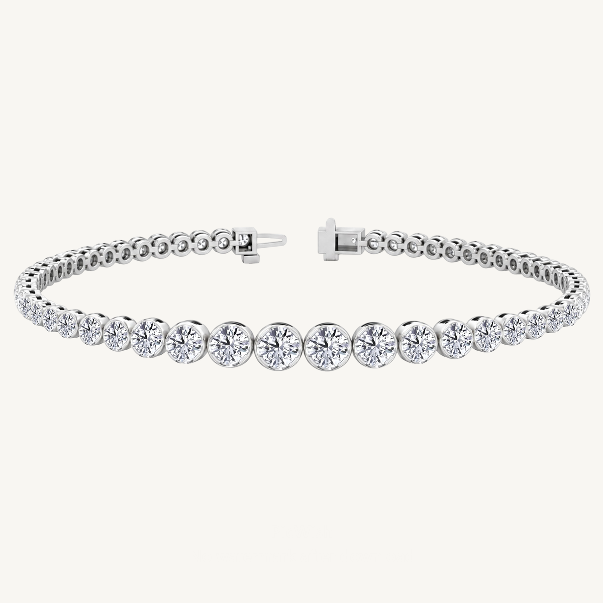 Graduated Natural Diamond Crown Prong Tennis Bracelet
