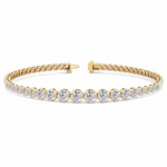Graduated Natural Diamond Crown Prong Tennis Bracelet Yellow