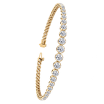 Graduated Natural Diamond Crown Prong Tennis Bracelet Yellow2