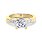 Cushion Shape Diamond Engagement Ring Yellow Gold
