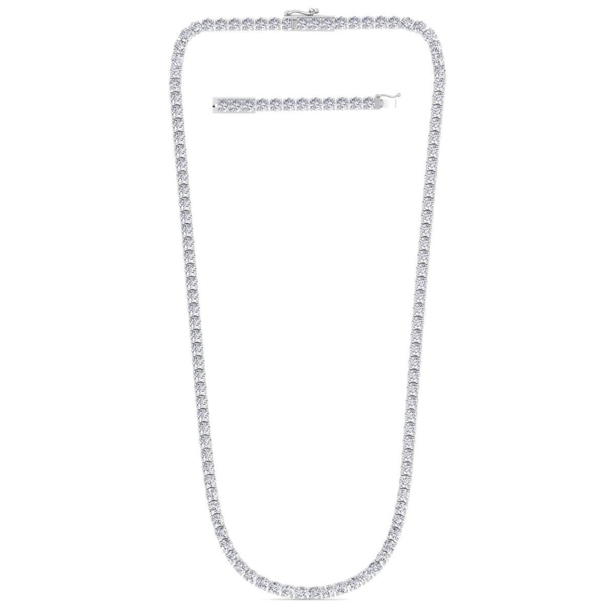 Diamond Tennis Necklace Extender with a Tennis Necklace