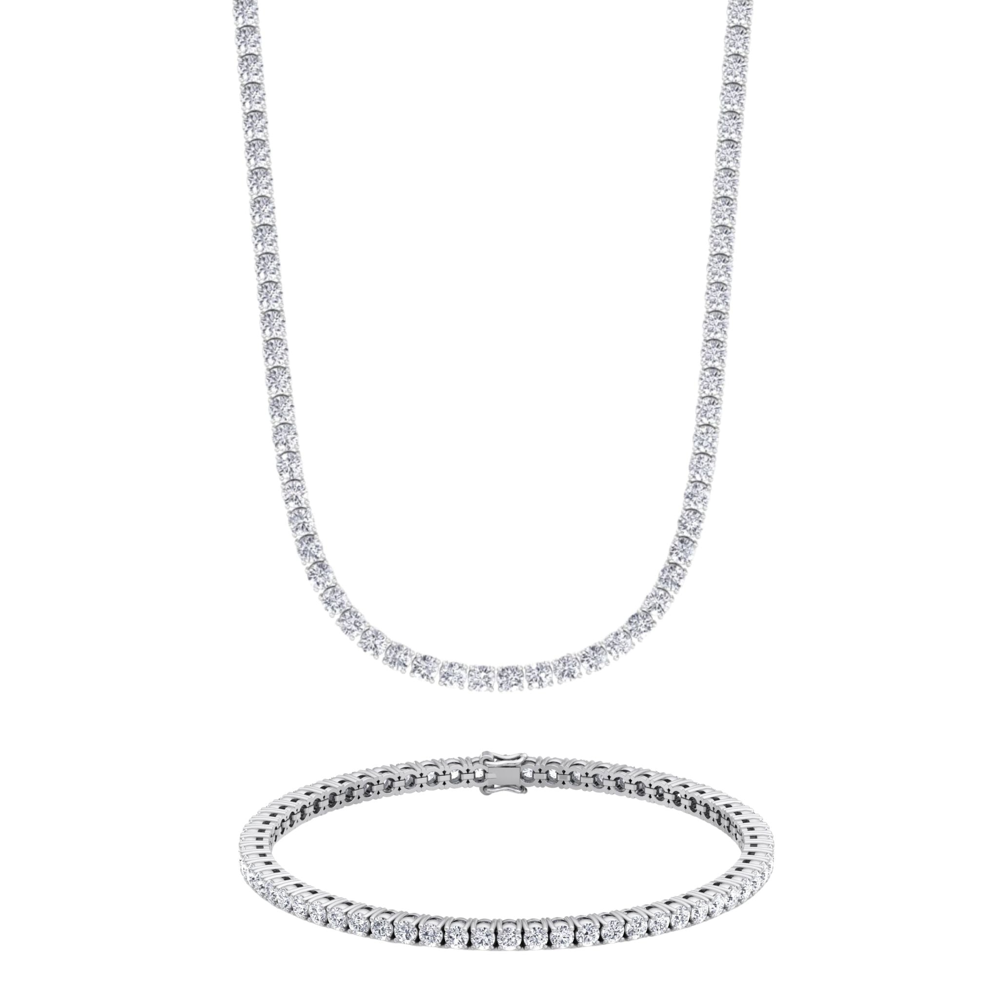 Elegant Diamond Tennis Necklace Gift Set