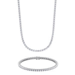 Diamond Tennis Necklace & Tennis Bracelet in 14k White Gold