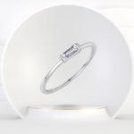 Budelli - (.25Ct T.W.) Dainty Baguette Diamond Solitaire Stackable Ring - Gem Jewelers Co