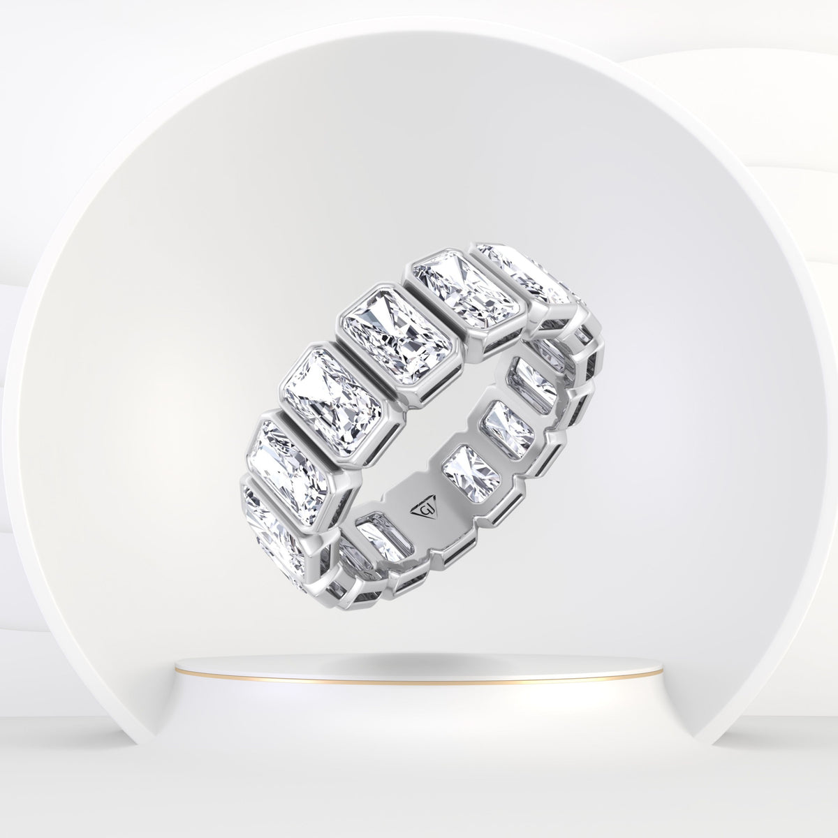 Griseldi - Radiant Shape Bezel Set Diamond Eternity Band - Gem Jewelers Co