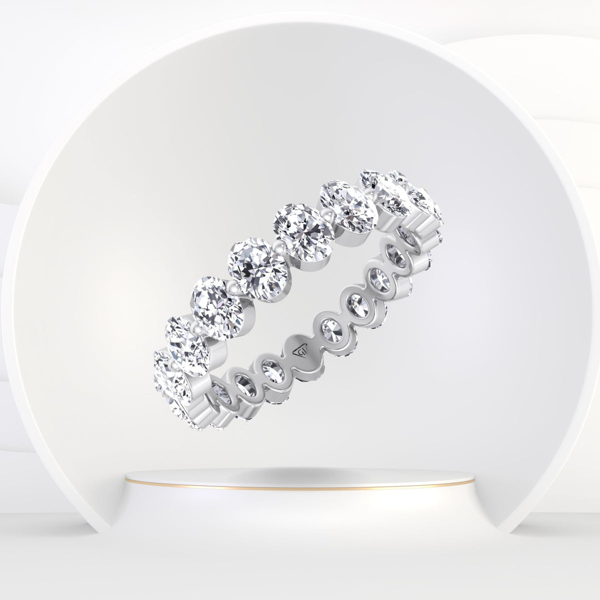 Marlo - Floating Oval Shape Diamond Eternity Band - Gem Jewelers Co