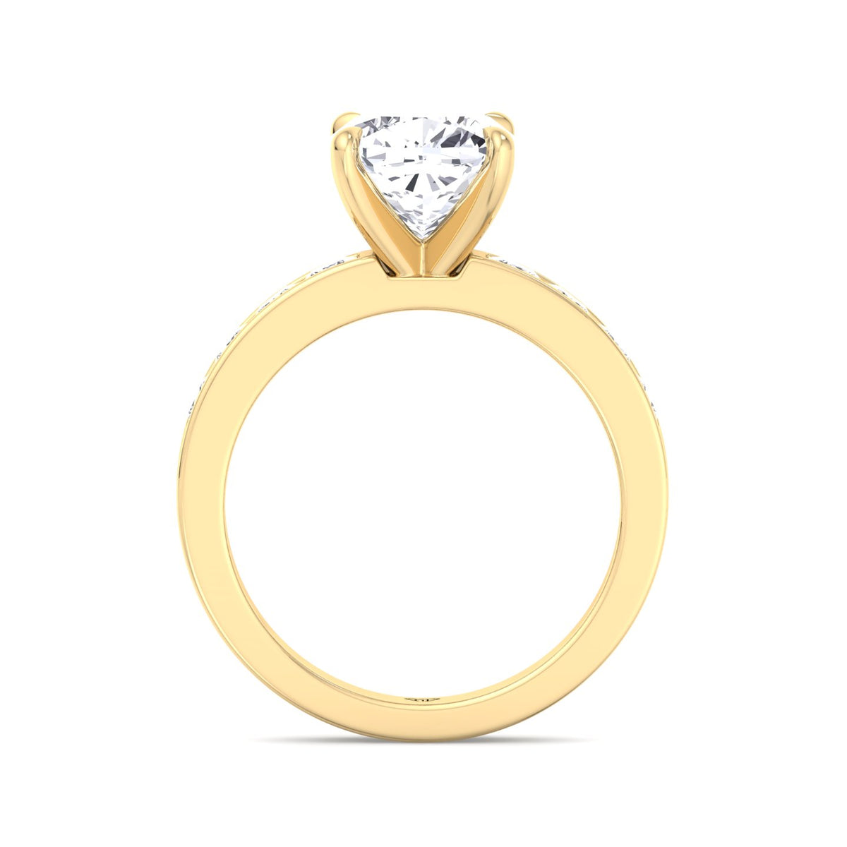 Evalina - Cushion Shape Diamond Ring Yellow Gold