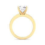 Evalina - Cushion Shape Diamond Ring Yellow Gold