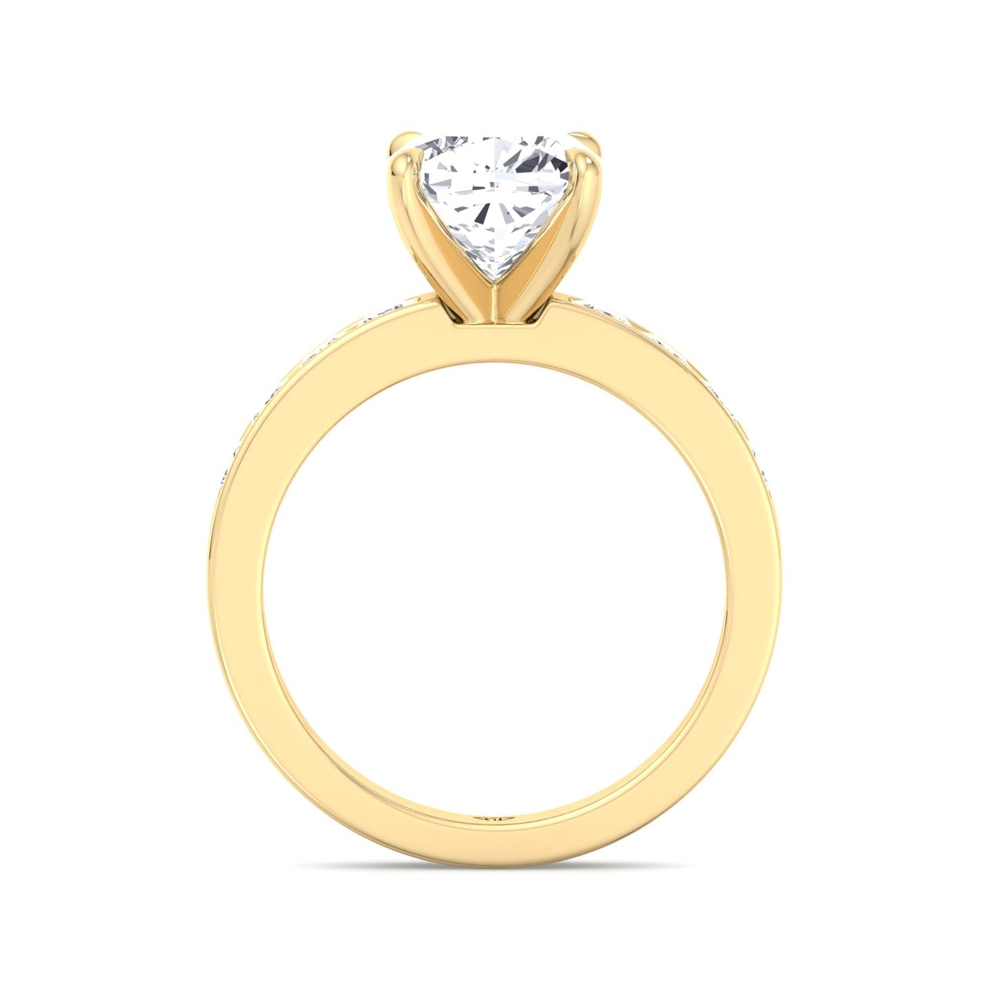 Evalina - Cushion Shape Diamond Ring Yellow Gold