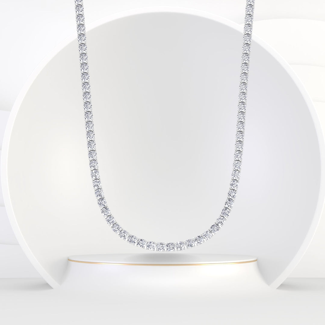 Everyday 6CT 4-Prong Natural Diamond Tennis Necklace 14K Gold