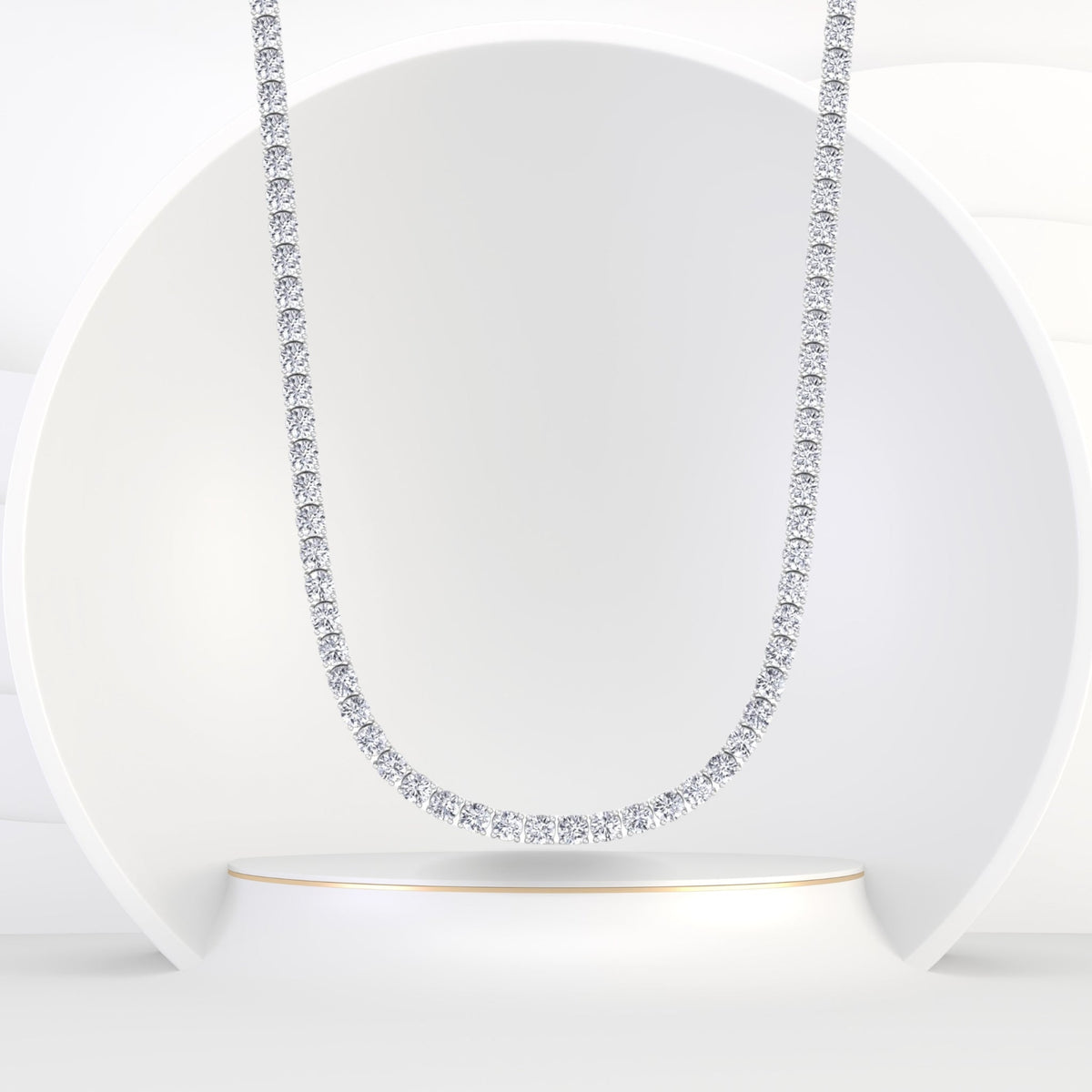 Everyday 6CT 4-Prong Natural Diamond Tennis Necklace 14K Gold