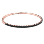 Flexible Black Diamond Bangle 14k Rose Gold