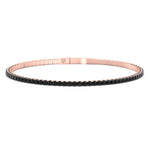 Flexible Black Diamond Bangle Rose Gold
